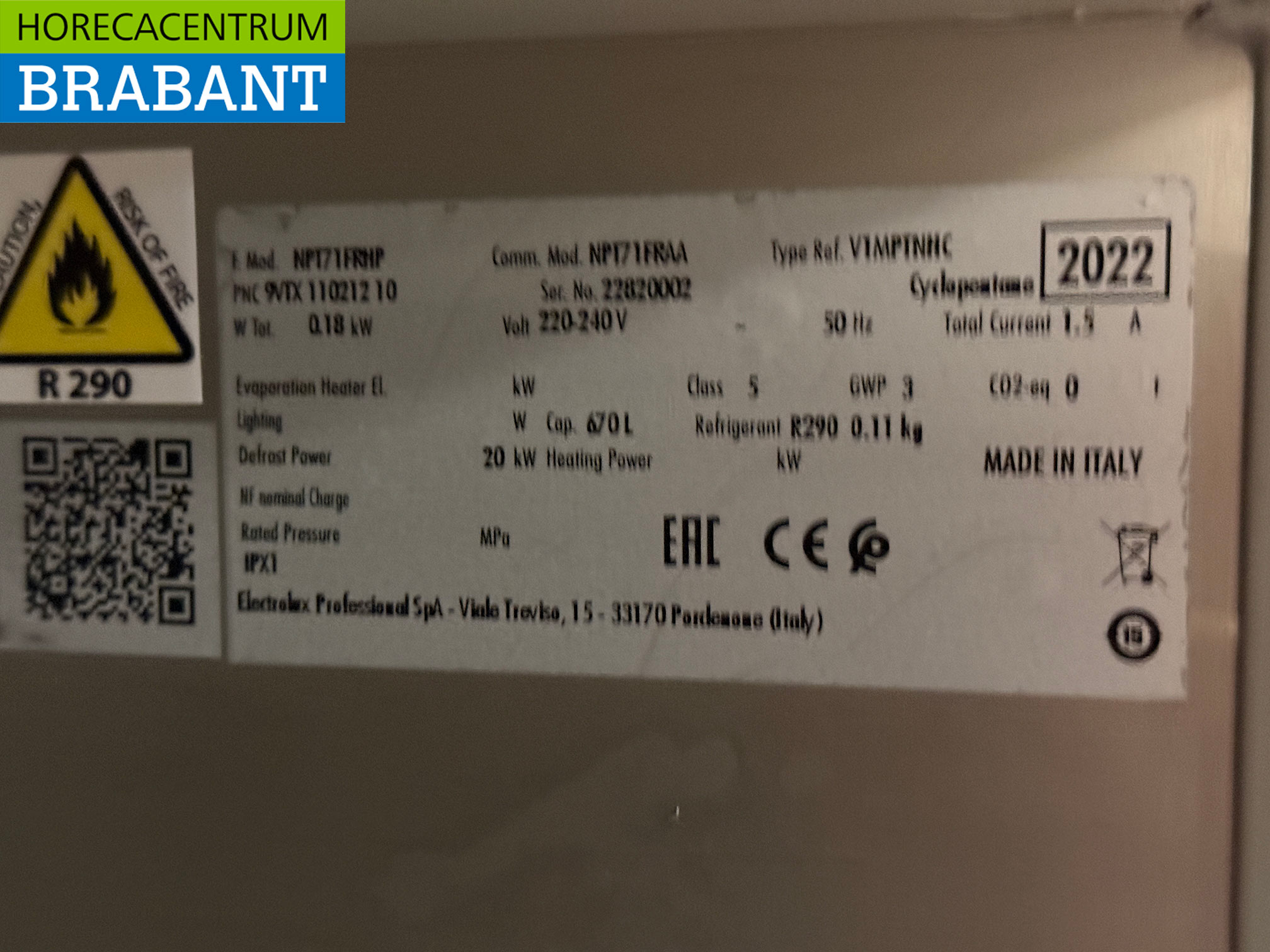 Edelstahl Zanussi Kühlschrank 670 Liter 230V Horeca – Bild 5