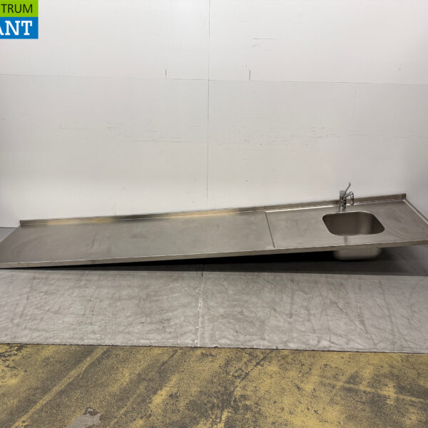Spülbecken aus Edelstahl mit Wasserhahn 337 x 72 cm Horeca