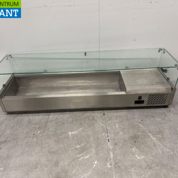 Edelstahl-Thekenvitrine Thekenkühlung Salatgestell 5 x 1/3 und 1 x 1/2 GN 150 cm Horeca