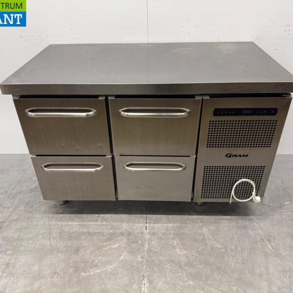 Edelstahl Gram Gekühlte Werkbank 4 Schubladen 129 cm 230V Catering