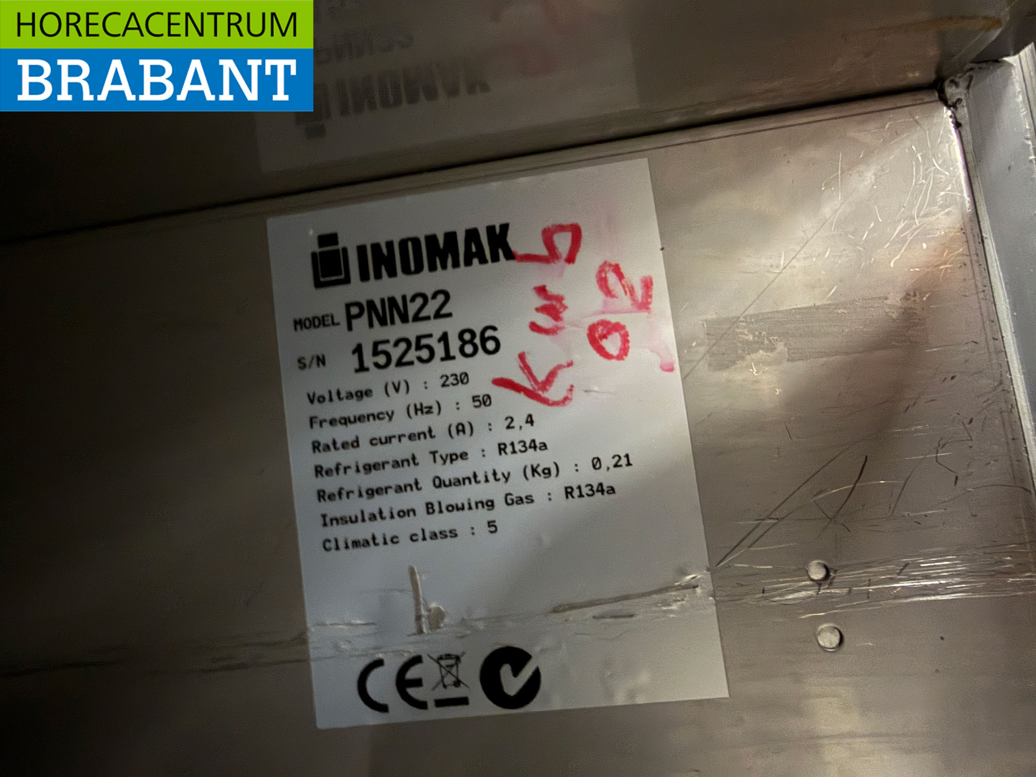 Edelstahl Inomak gekühlte Werkbank 4 Schubladen 134 cm 230V Horeca – Bild 6