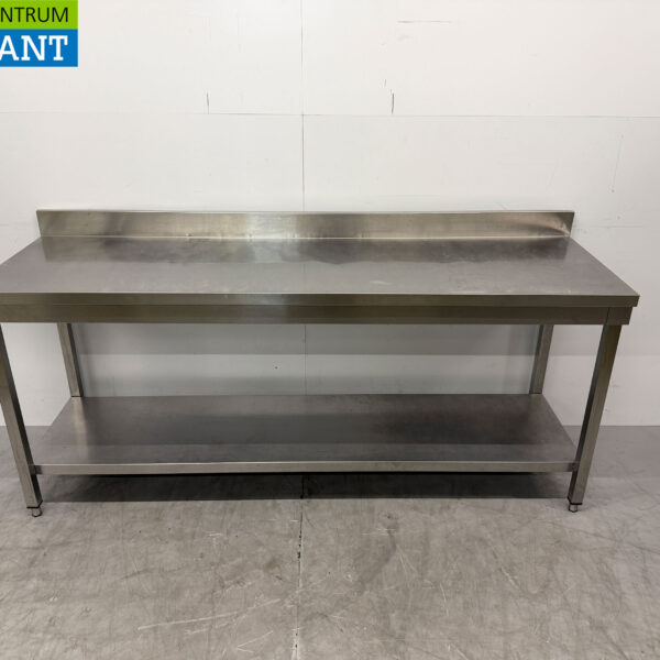 Edelstahl-Arbeitstisch mit Zwischenboden 200 x 60 x 86 cm Catering