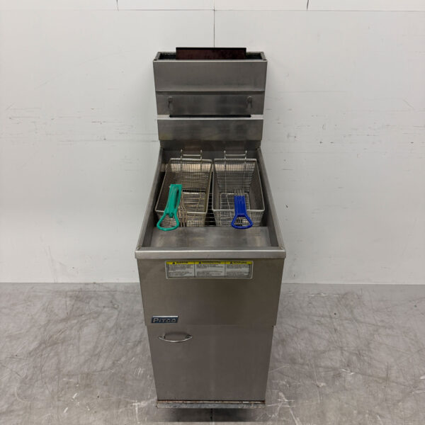 Edelstahl Pitco 35C Friteuse 18 Liter GAS Catering