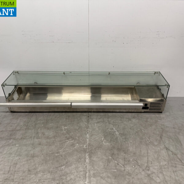 Edelstahl Arktic Aufsatzvitrine Aufsatz-Kühlvitrine saladière 9 x 1/3 GN 200 cm Horeca