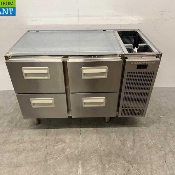 Edelstahl Snowflake - Gram Gekühlte Werkbank 4 Schubladen 118 cm 230V Horeca
