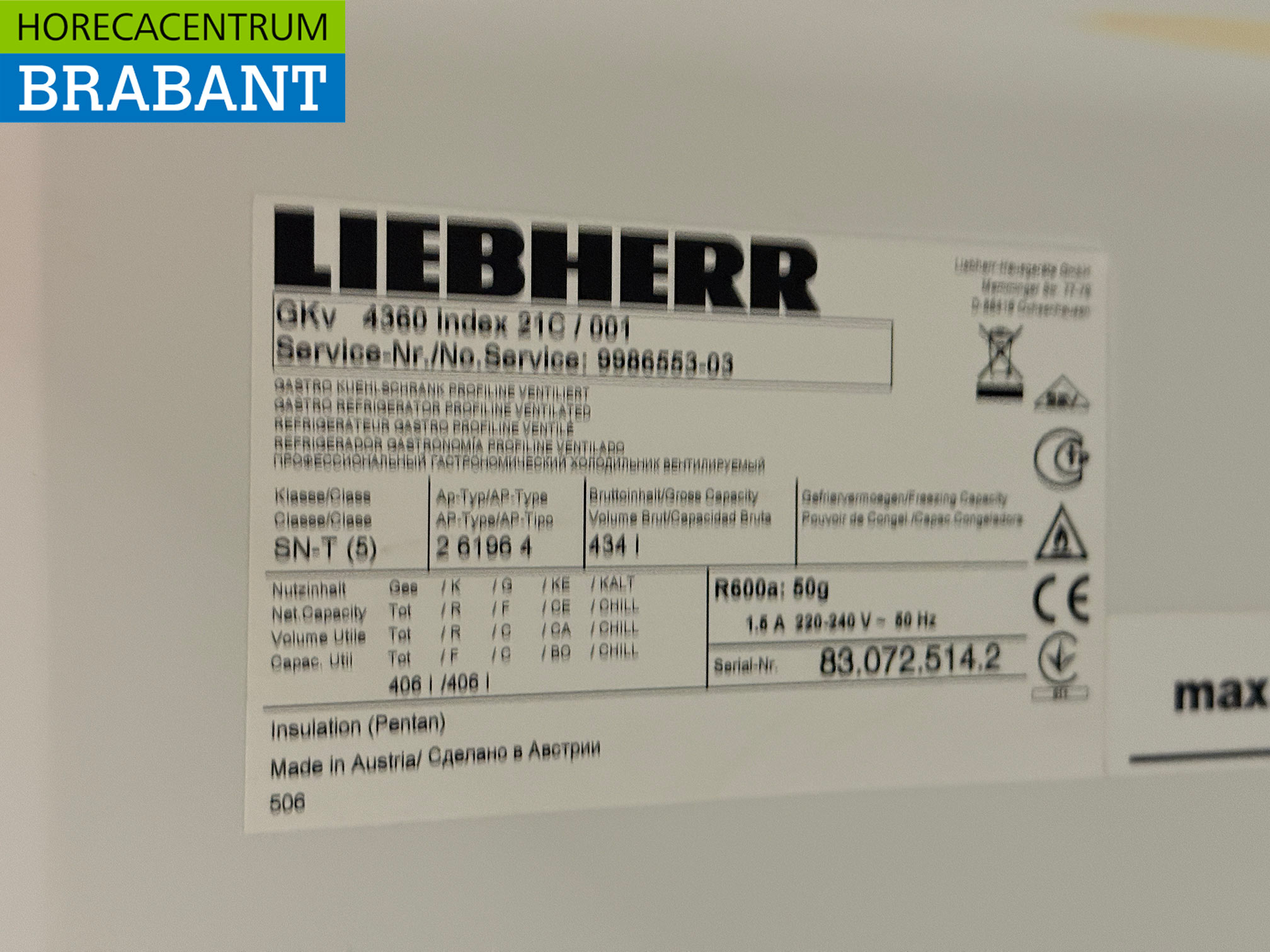 Edelstahl Liebherr-Kühlschrank 434 Liter 230V Horeca – Bild 5