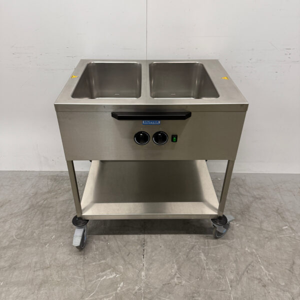 Hupfer Mobile Bain Marie Wagen aus Edelstahl 2 x 1/1 GN 230V Horeca