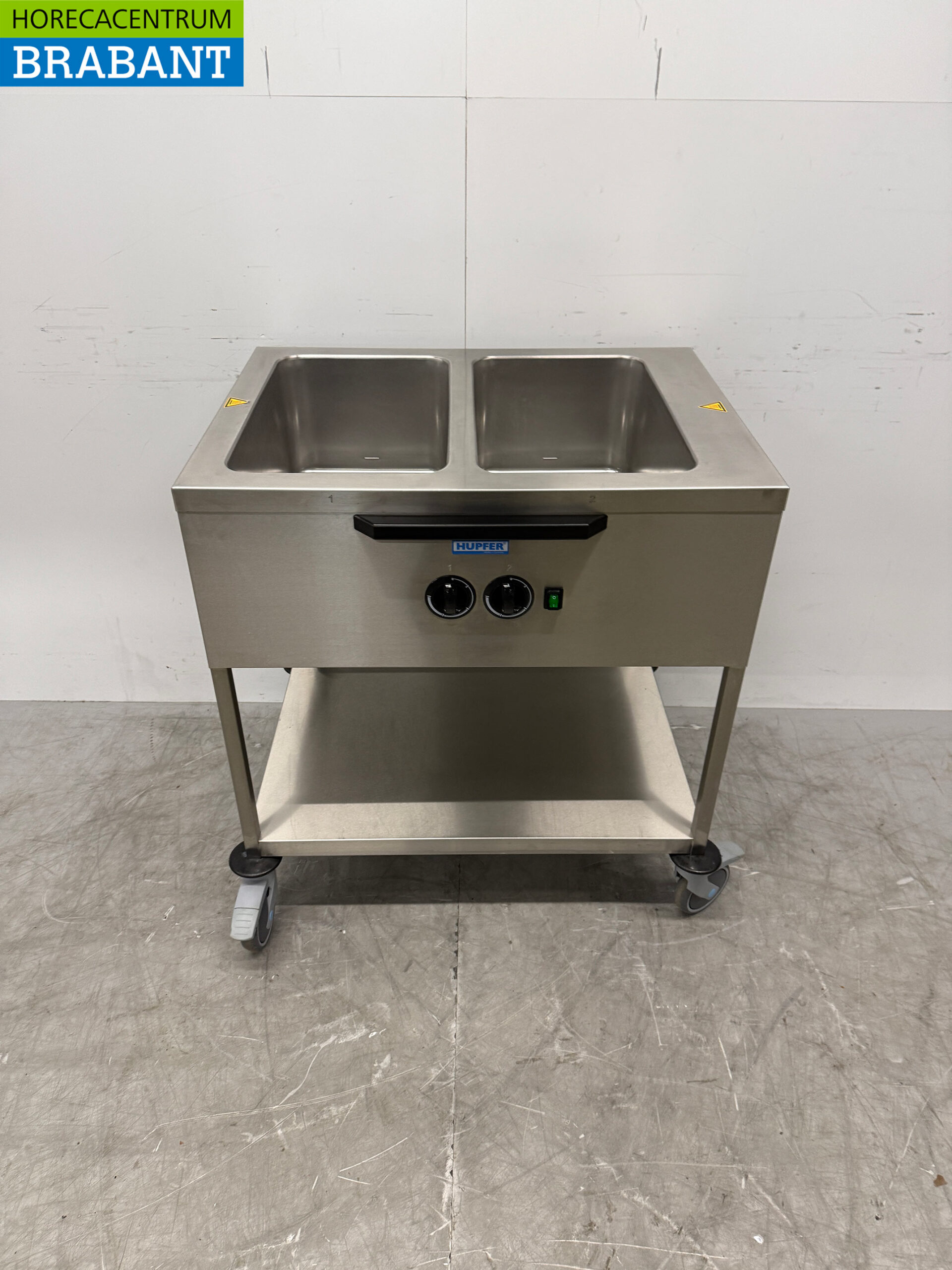 Hupfer Mobile Bain Marie Wagen aus Edelstahl 2 x 1/1 GN 230V Horeca