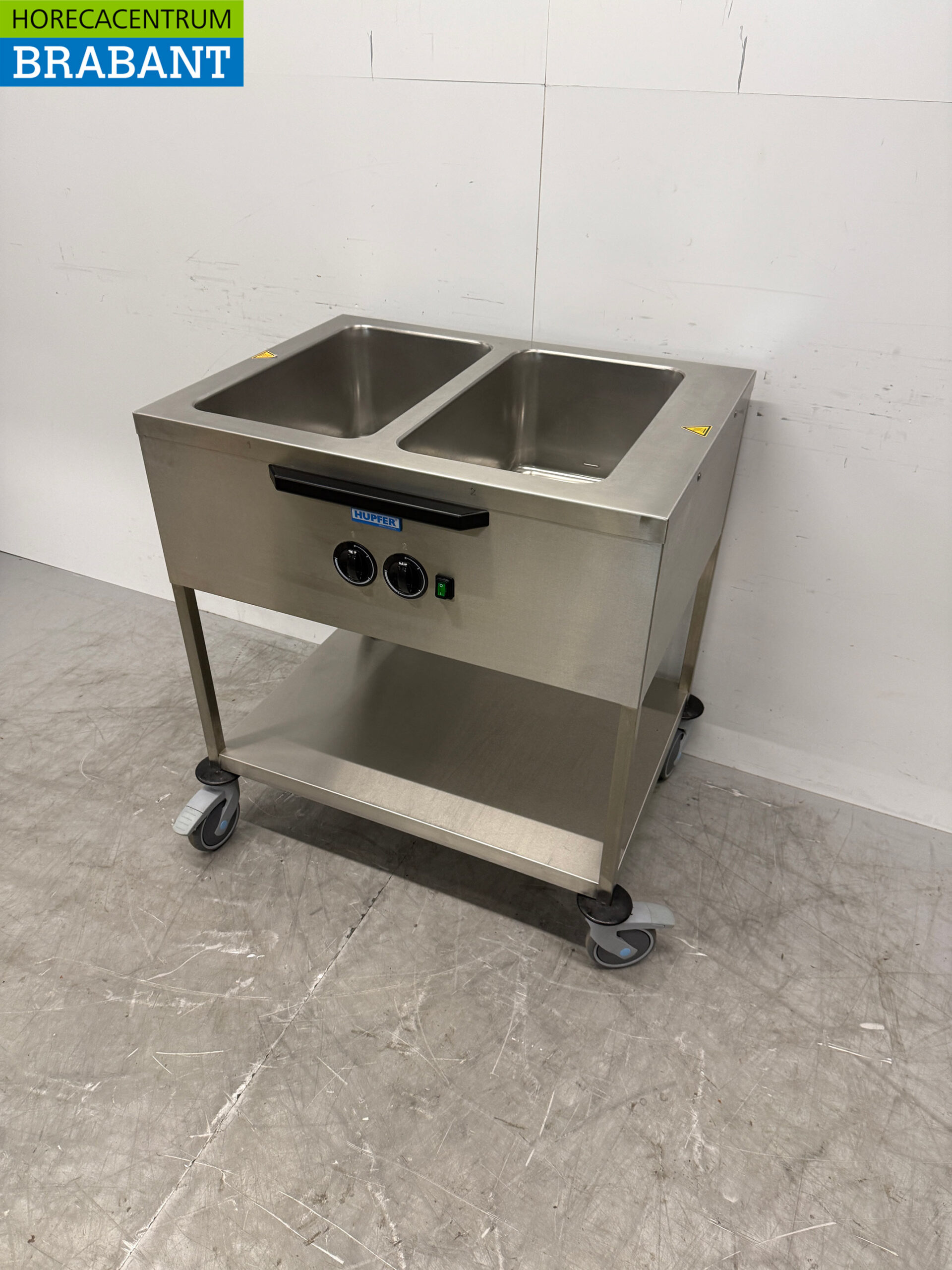 Hupfer Mobile Bain Marie Wagen aus Edelstahl 2 x 1/1 GN 230V Horeca – Bild 2