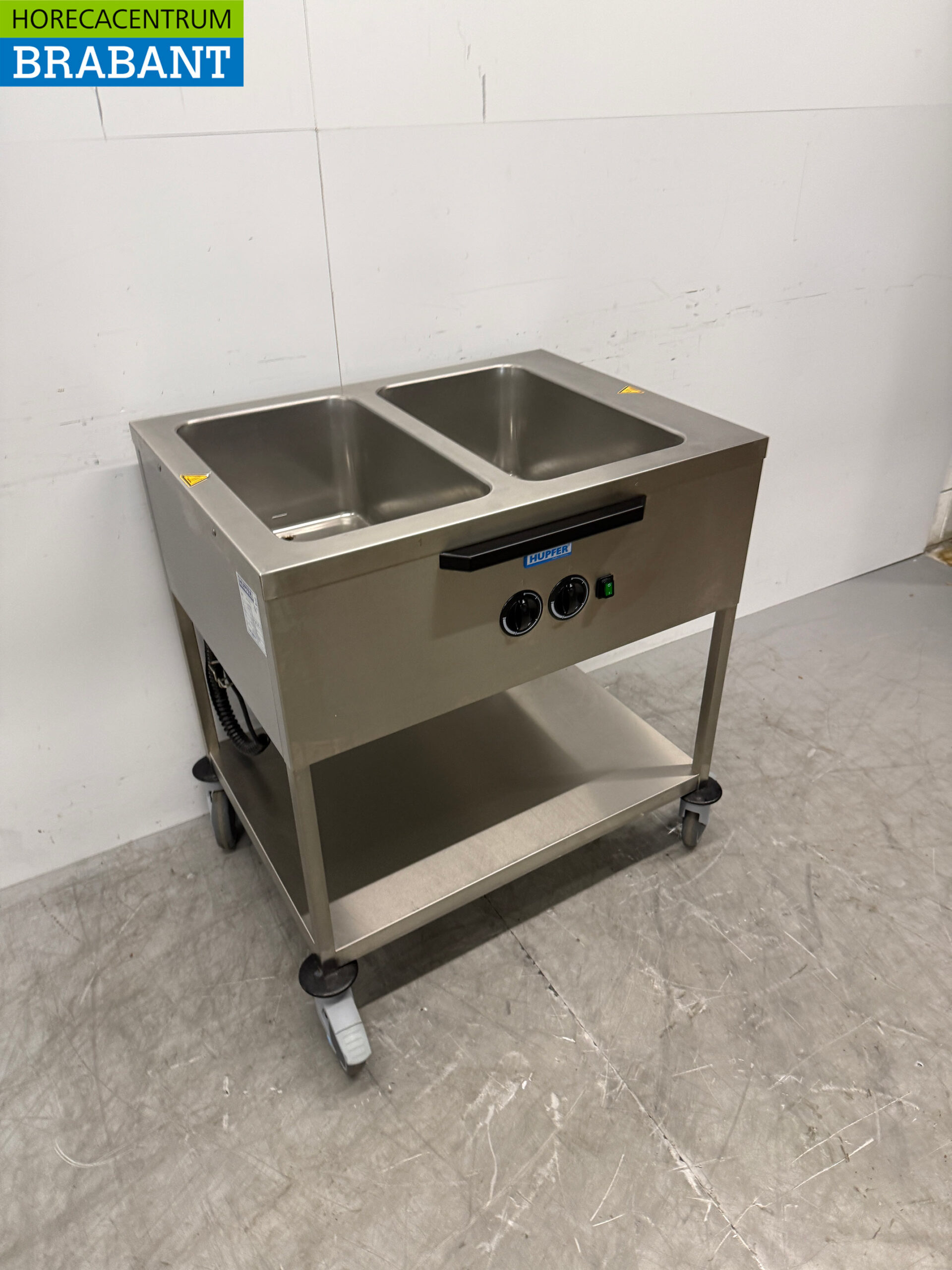 Hupfer Mobile Bain Marie Wagen aus Edelstahl 2 x 1/1 GN 230V Horeca – Bild 3
