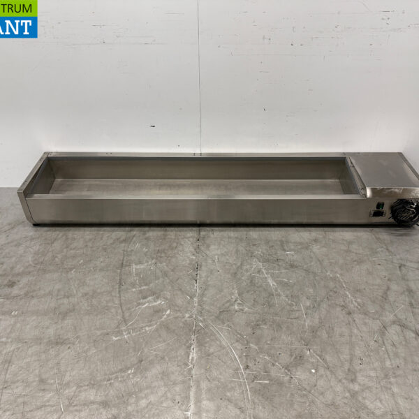 Thekenvitrine aus Edelstahl Thekenvitrine saladière 9 x 1/3 GN 200 cm Horeca