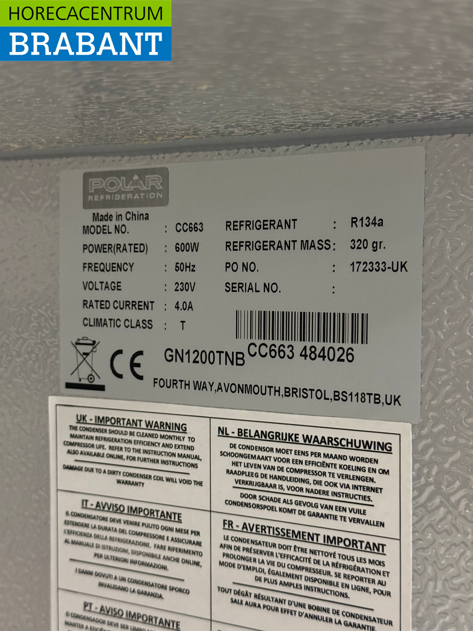 Polar Mobiler Doppeltür-Kühlschrank 1200 Liter 230V Horeca – Bild 5