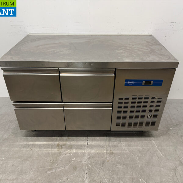 Edelstahl Rubbens Gekühlte Werkbank 4 Schubladen 132 cm 230V Horeca