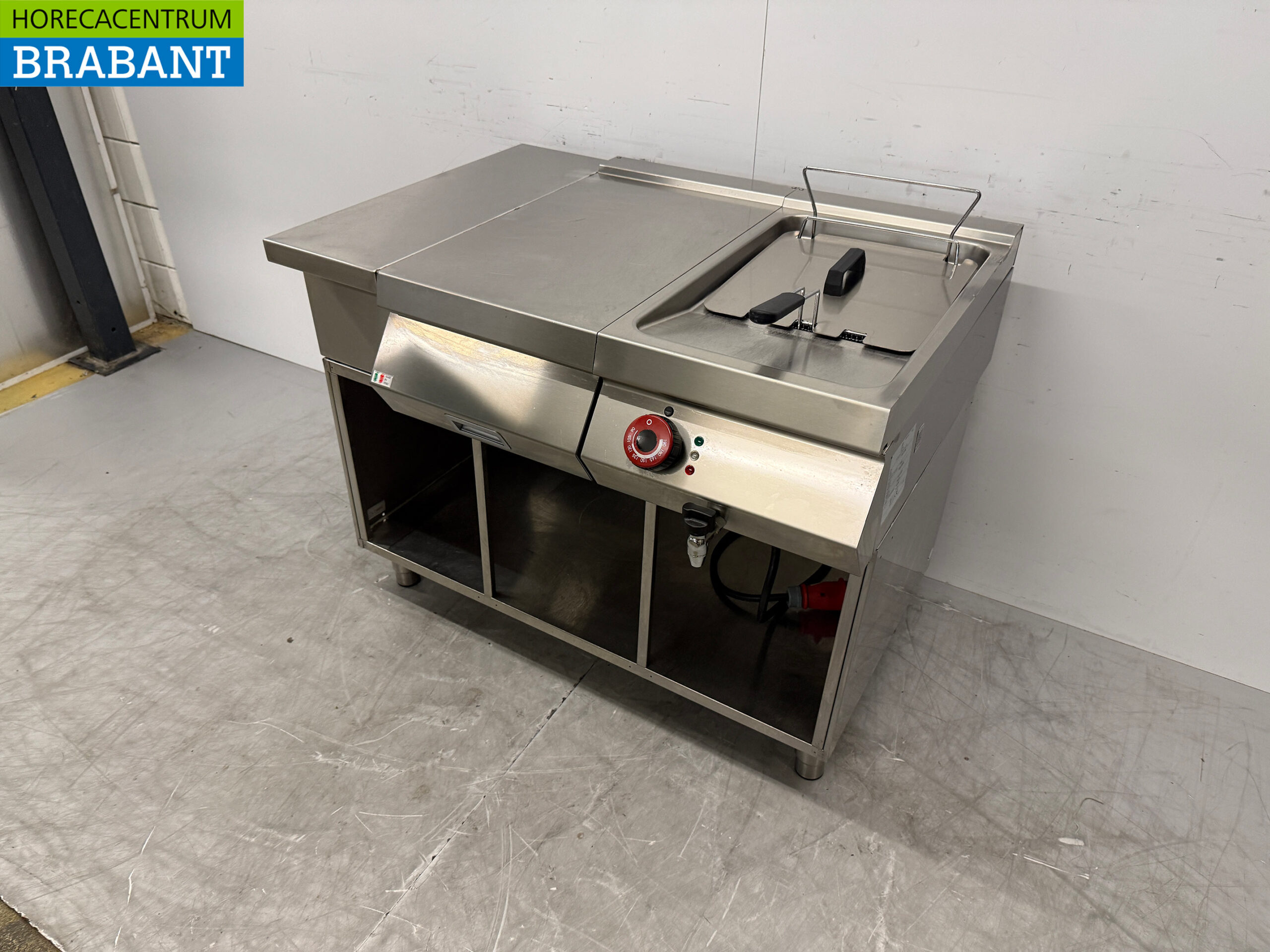 Ilsa Fritteuse aus Edelstahl 7 Liter mit Arbeitsfläche 105 cm 400V Horeca – Bild 2