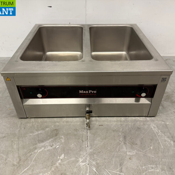Max Pro Bain Marie aus Edelstahl 2 x 1/1 GN 74,5 cm 230V Horeca
