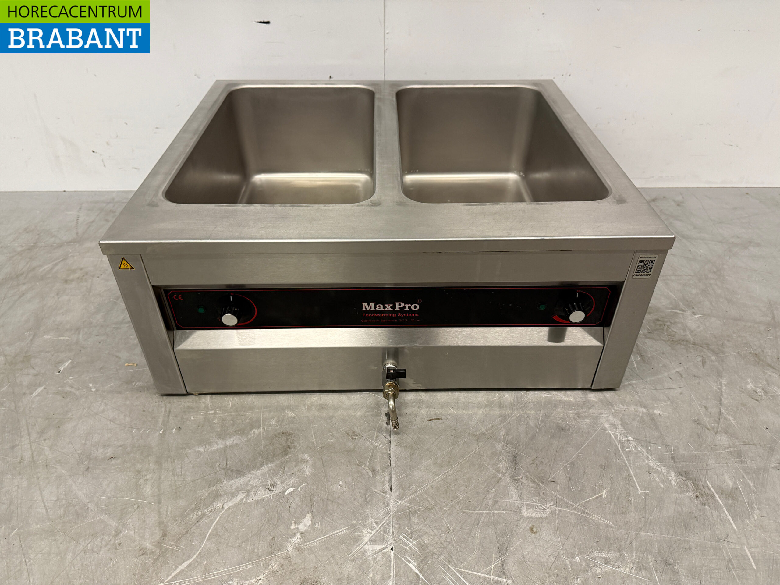 Max Pro Bain Marie aus Edelstahl 2 x 1/1 GN 74,5 cm 230V Horeca