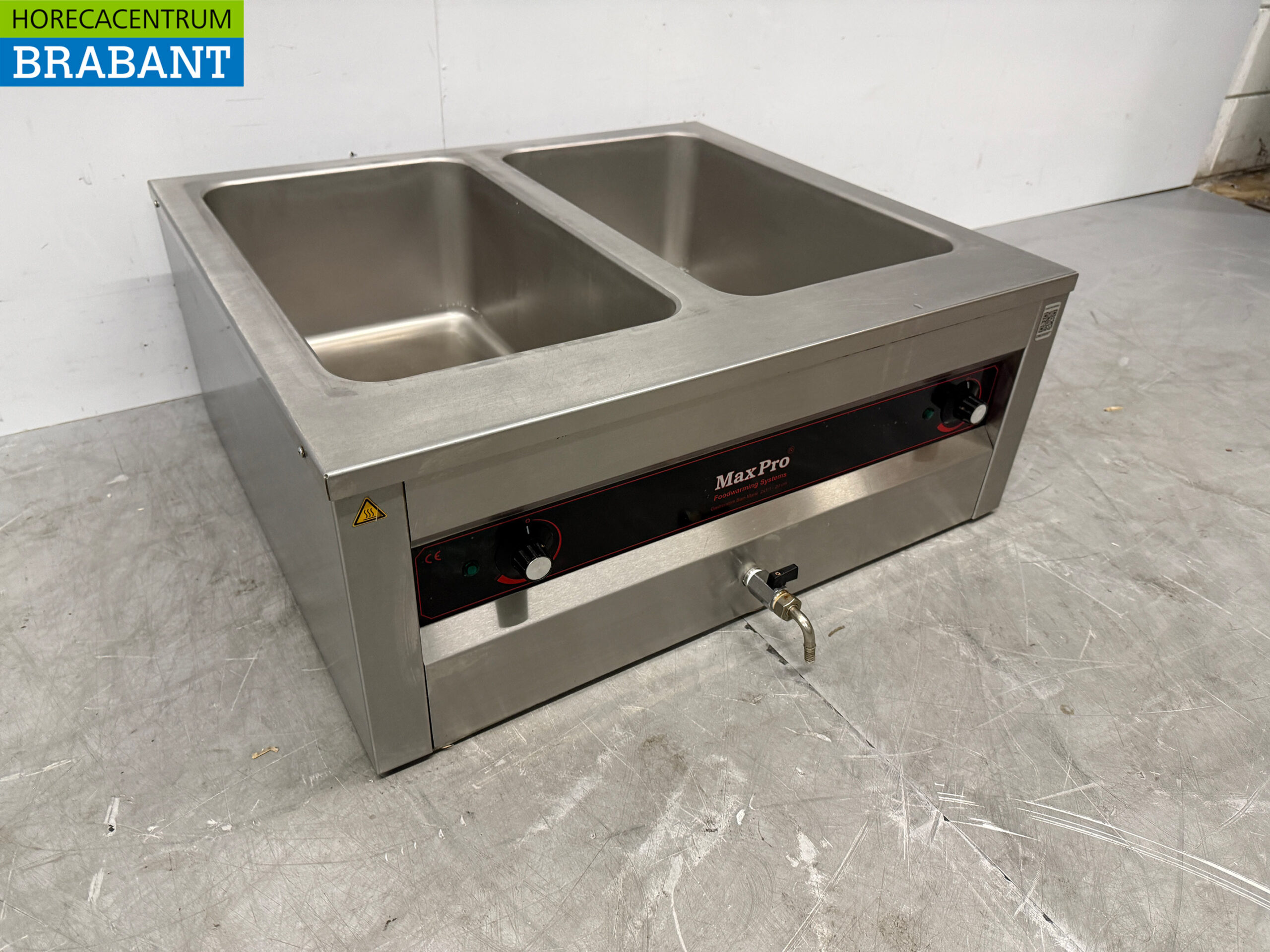 Max Pro Bain Marie aus Edelstahl 2 x 1/1 GN 74,5 cm 230V Horeca – Bild 3