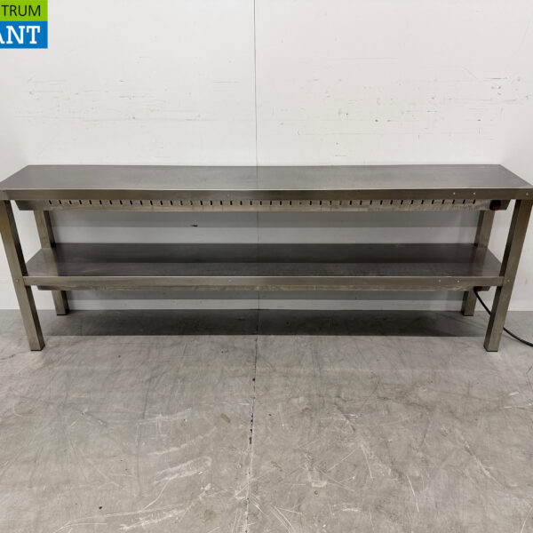 Edelstahl Hakvoort Doppelte Wärmebrücke Etagere Brücke 180 x 30 x 65 cm 230V Horeca