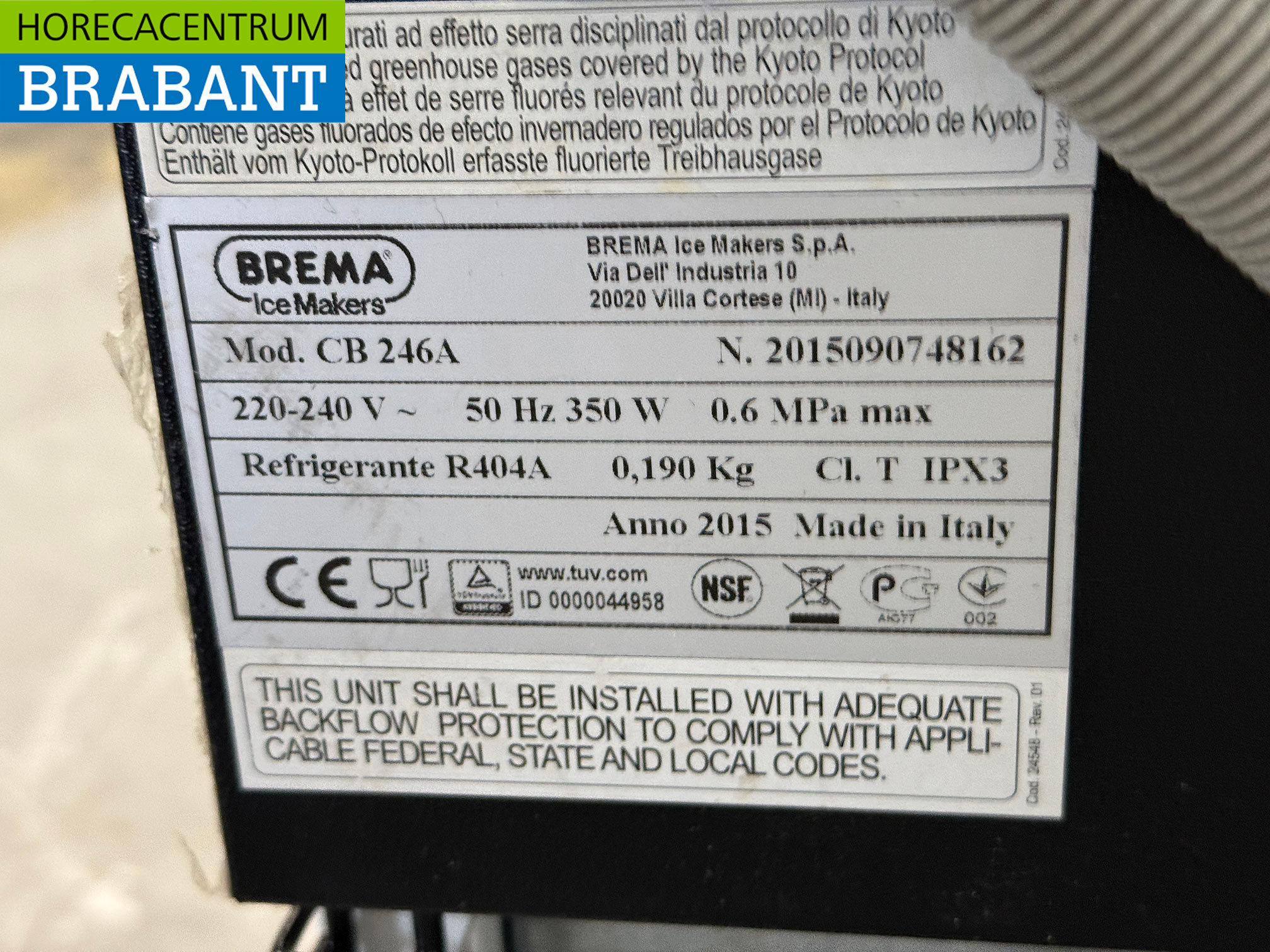 Brema Eiswürfelmaschine aus Edelstahl 26 kg pro Tag Bunkerkapazität 6 kg 230V Horeca – Bild 5