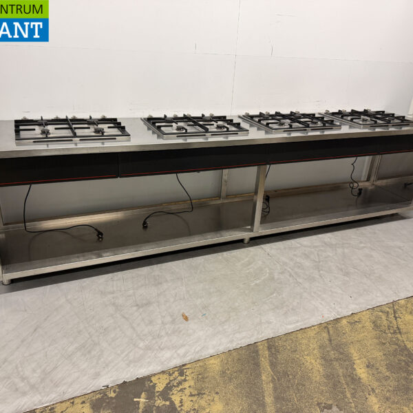 Atag 4 x 4 Brenner Gasherd 340 cm Horeca aus Edelstahl