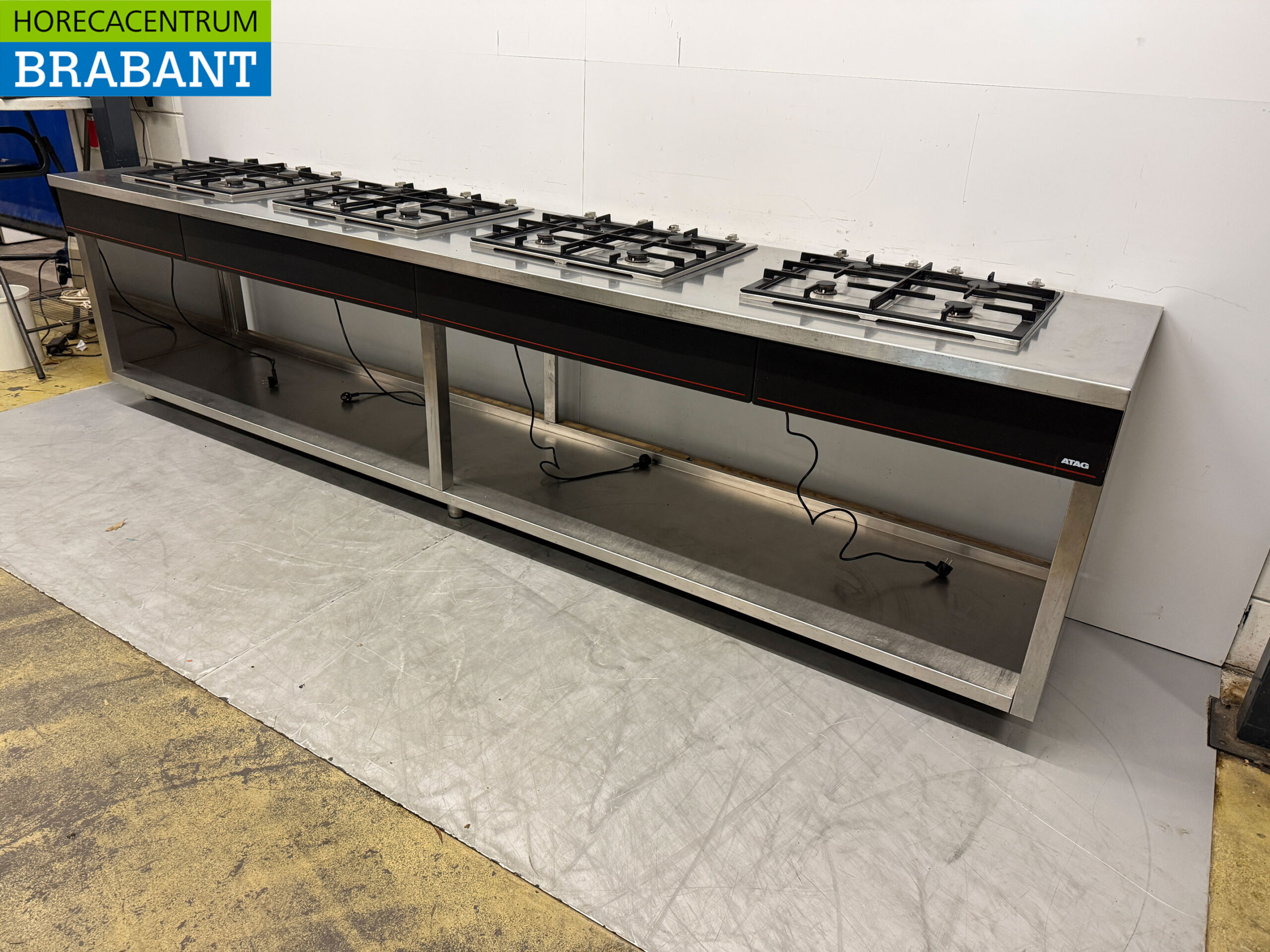 Atag 4 x 4 Brenner Gasherd 340 cm Horeca aus Edelstahl – Bild 3