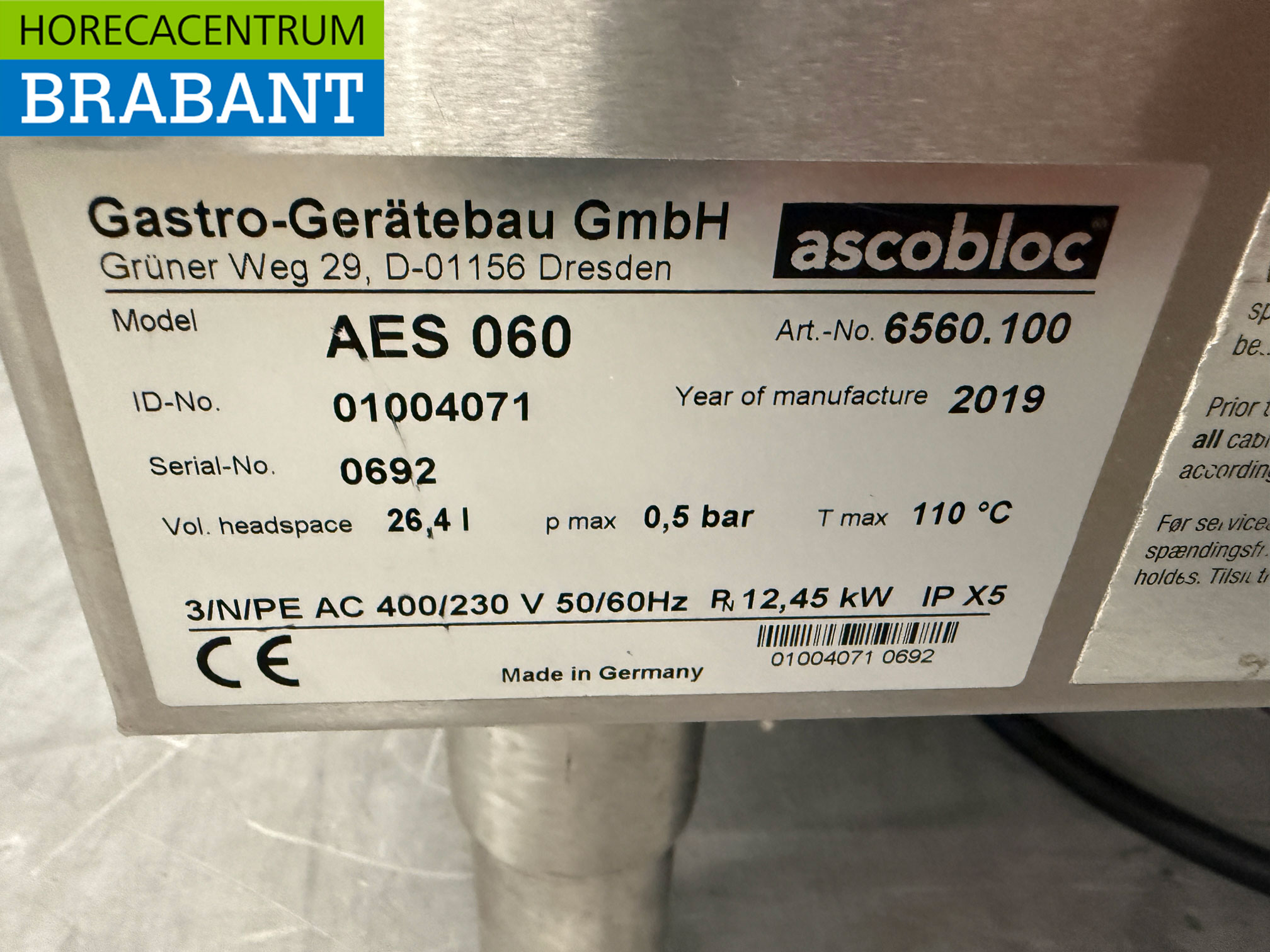 Edelstahl Ascobloc 64 Liter 70 cm 400V Horeca – Bild 6