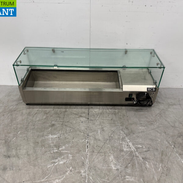 HCB Edelstahl Aufsatzvitrine Aufsatzvitrine saladière 5 x 1/4 GN 120 cm Horeca