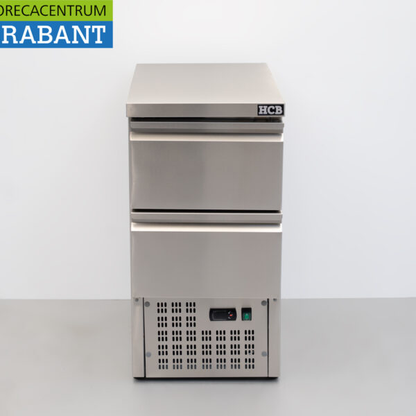 HCB Edelstahl-Kühlwerkbank 2 Schubladen 1/1 GN 43,5 cm 230V Horeca
