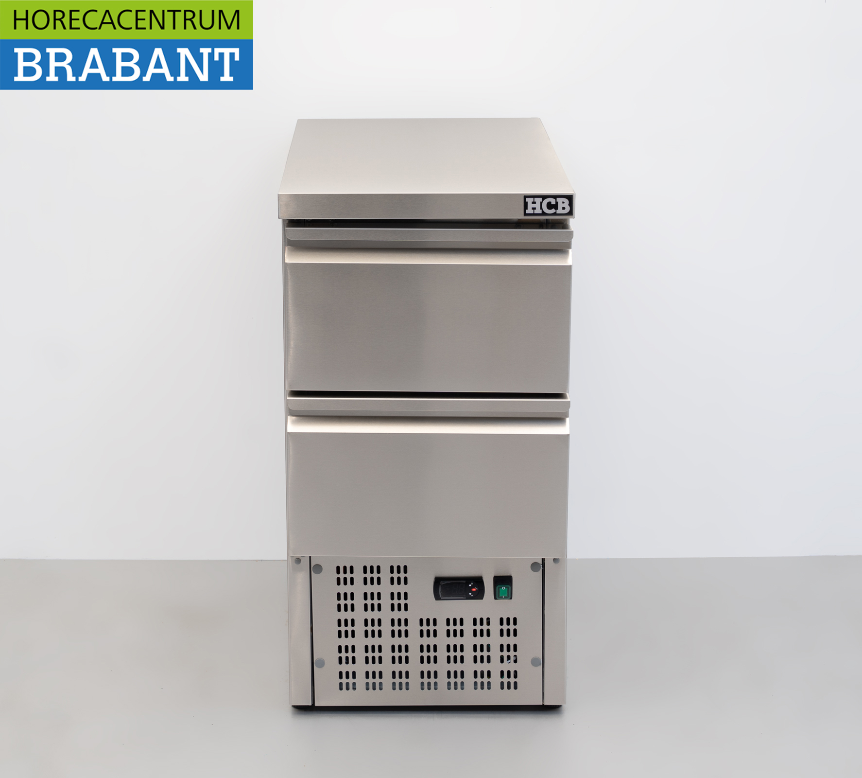 HCB Edelstahl-Kühlwerkbank 2 Schubladen 1/1 GN 43,5 cm 230V Horeca