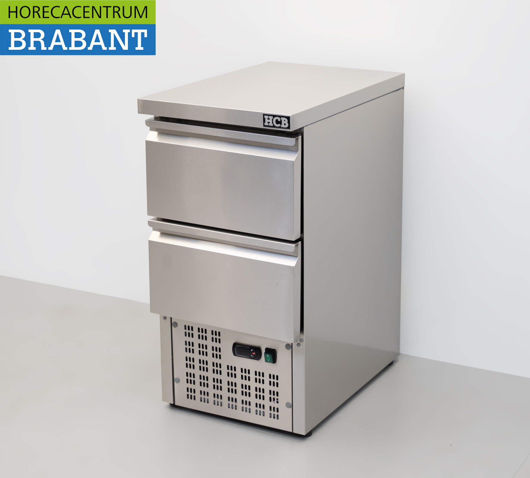 HCB Edelstahl-Kühlwerkbank 2 Schubladen 1/1 GN 43,5 cm 230V Horeca – Bild 2