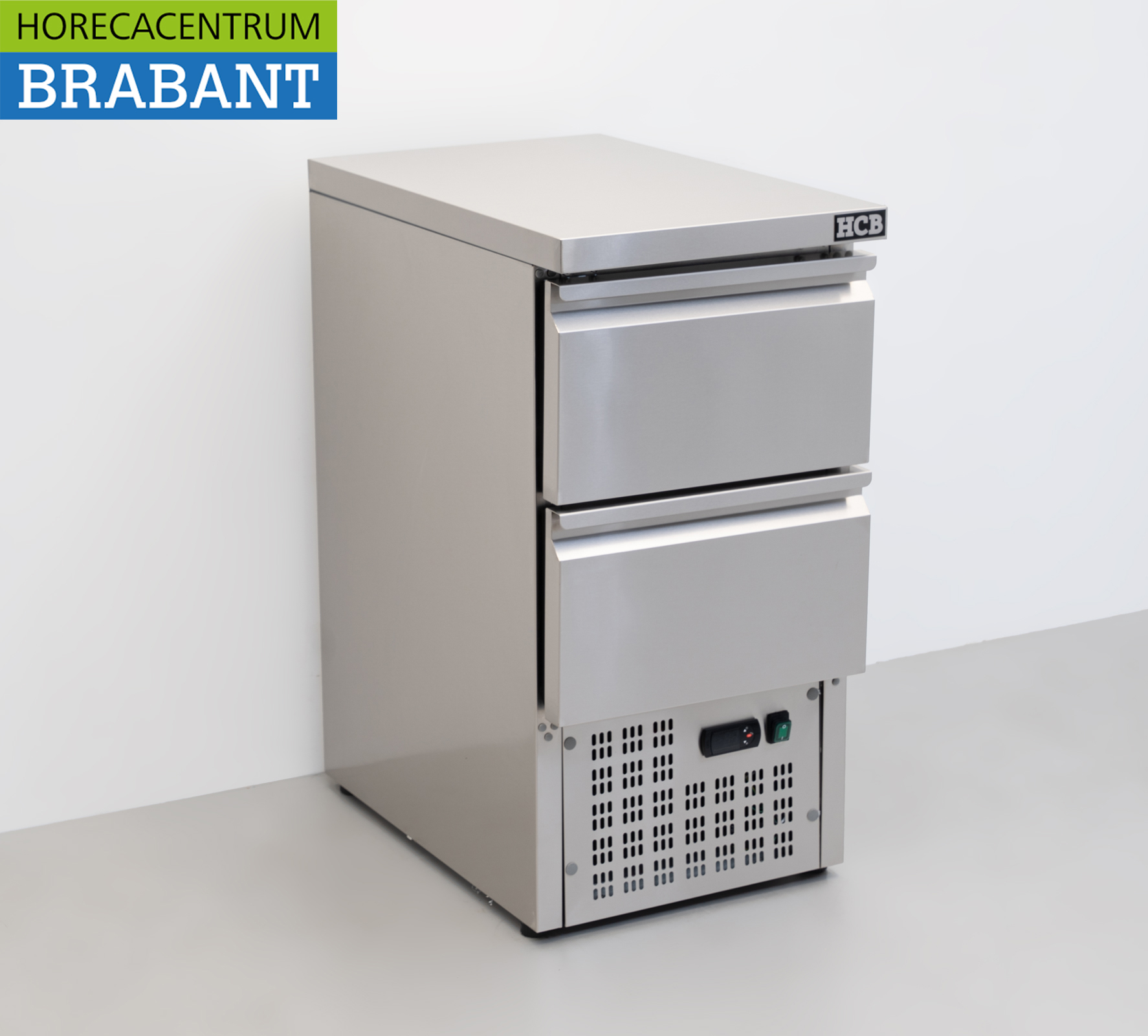 HCB Edelstahl-Kühlwerkbank 2 Schubladen 1/1 GN 43,5 cm 230V Horeca – Bild 3