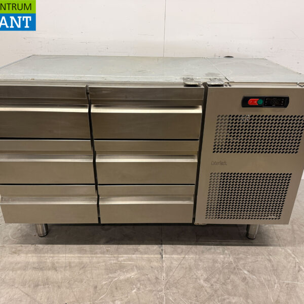 Edelstahl Catertech Gekühlte Werkbank 6 Schubladen 135,5 cm 230V Horeca