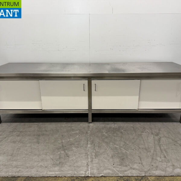 Edelstahl Arbeitsschrank 2 Schiebetüren 240 x 70 x 65 cm Catering