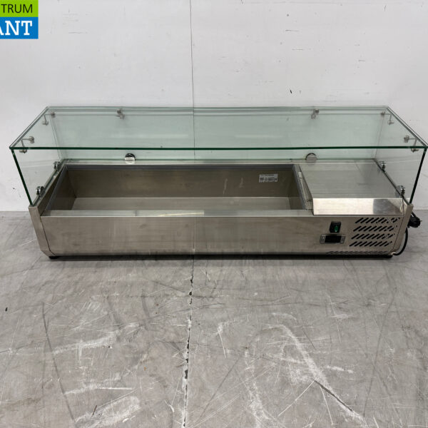 Thekenvitrine aus Edelstahl Thekenvitrine saladière 5 x 1/4 GN 120 cm Horeca