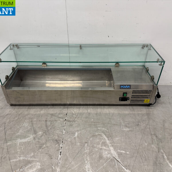 Edelstahl Polar Aufsatzkühlvitrine Aufsatzkühlvitrine saladière 5 x 1/4 GN 120 cm Horeca