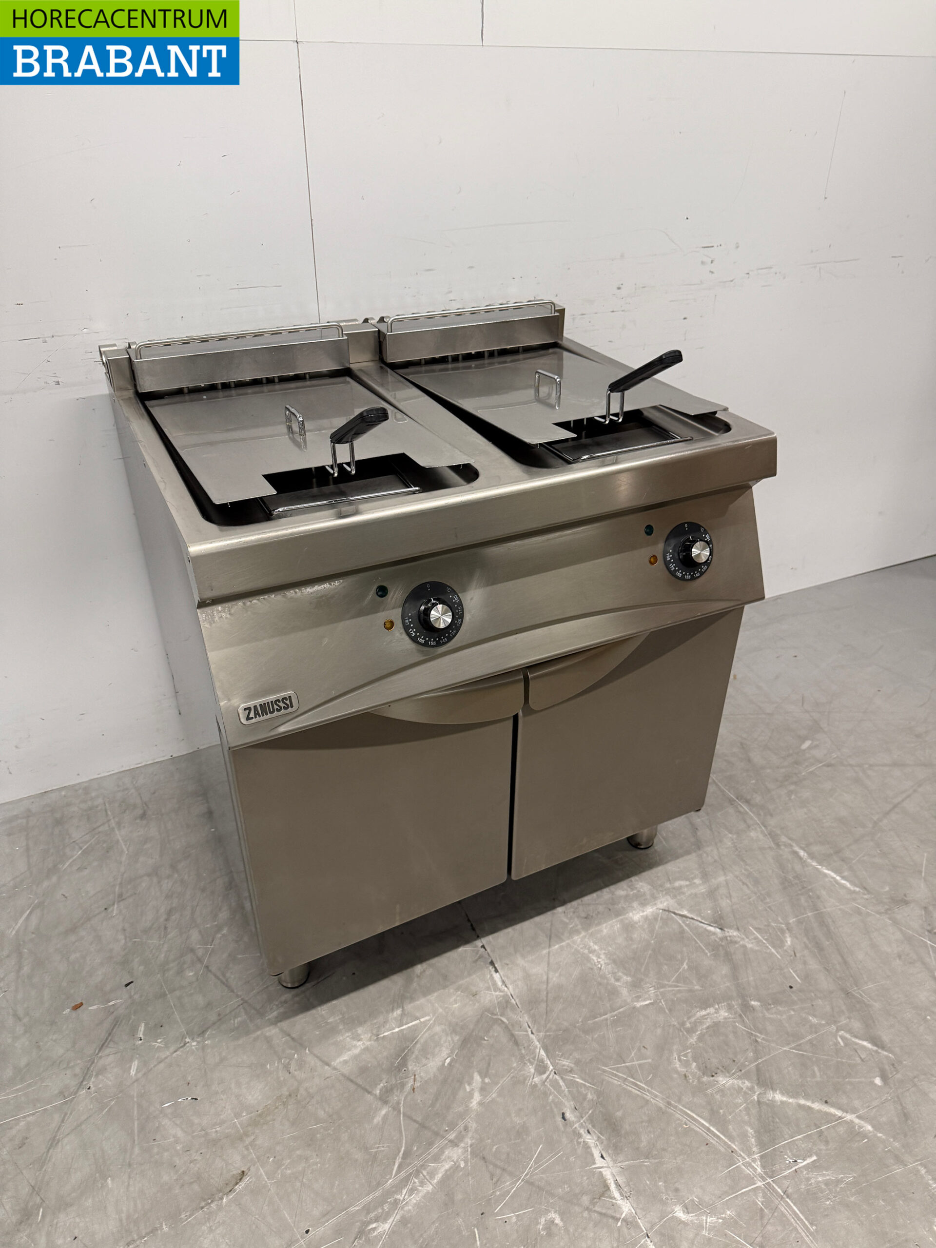 Edelstahl Zanussi Doppelfritteuse 2 x 14 Liter 400V Horeca – Bild 3
