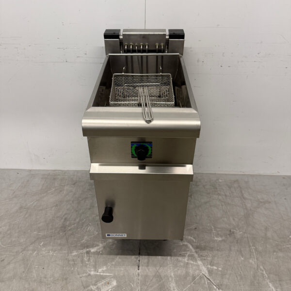 Haubenfritteuse aus Edelstahl 18 Liter 400V Horeca