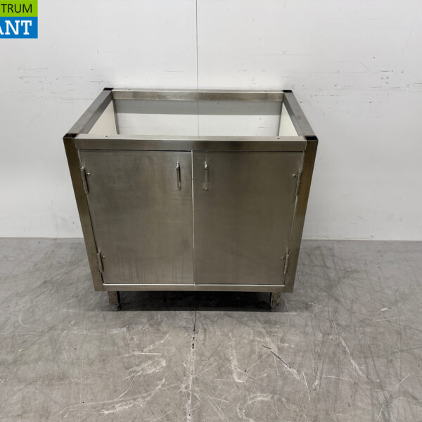 Sockel aus Edelstahl mit 2 Flügeltüren 86,5 x 60 x 87,5 cm Horeca