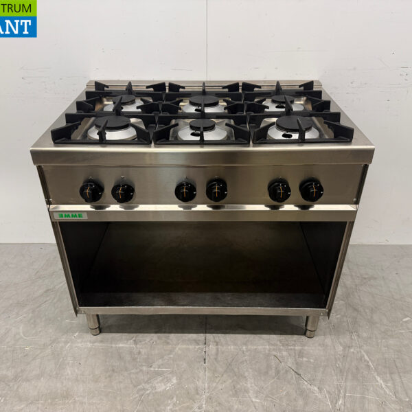 Emme 6-Flammen-Herd aus Edelstahl 100 cm GAS Horeca