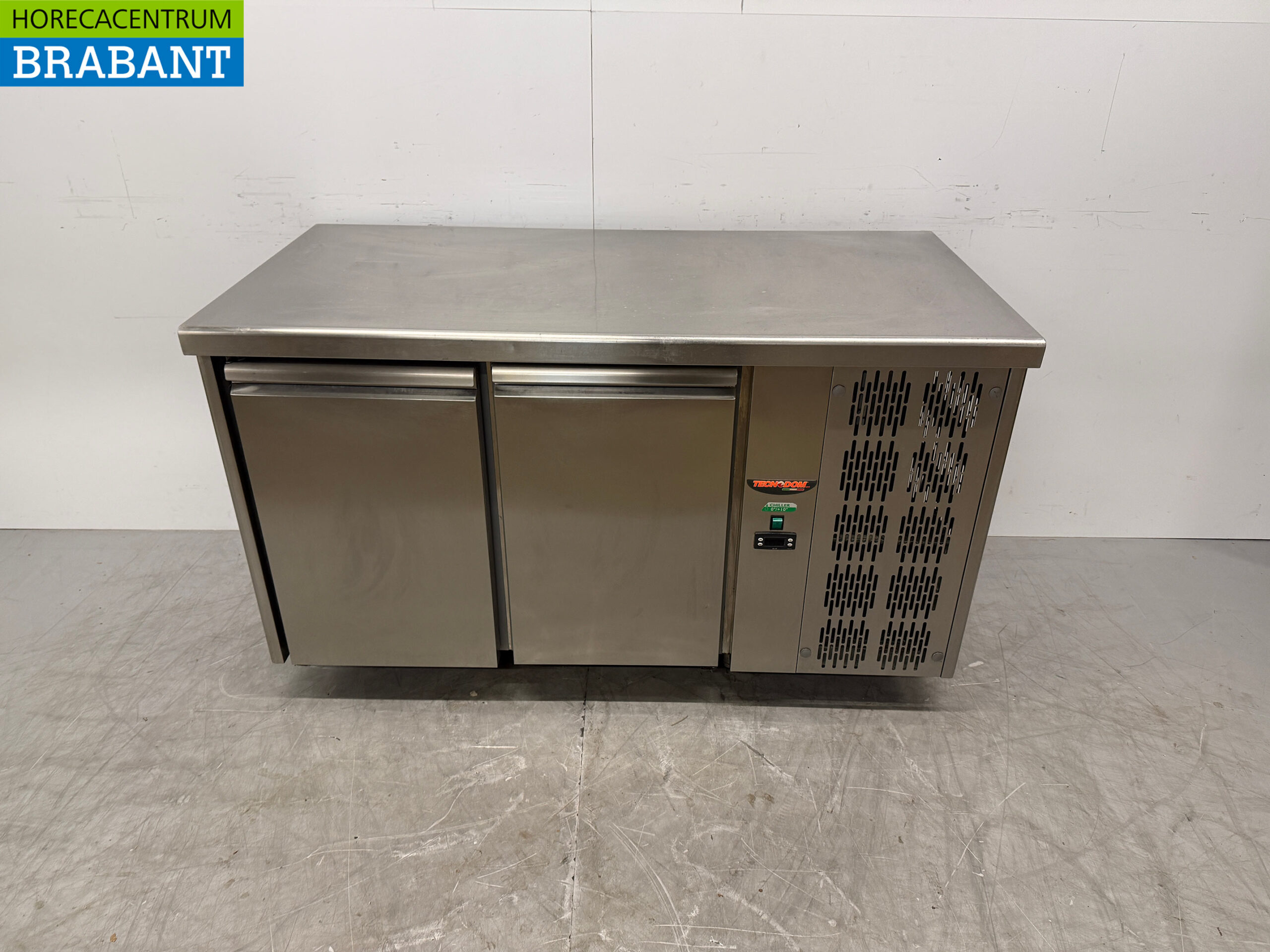 Edelstahl Tecnodom Kühltheke 2 Türen 142 cm 230V Horeca