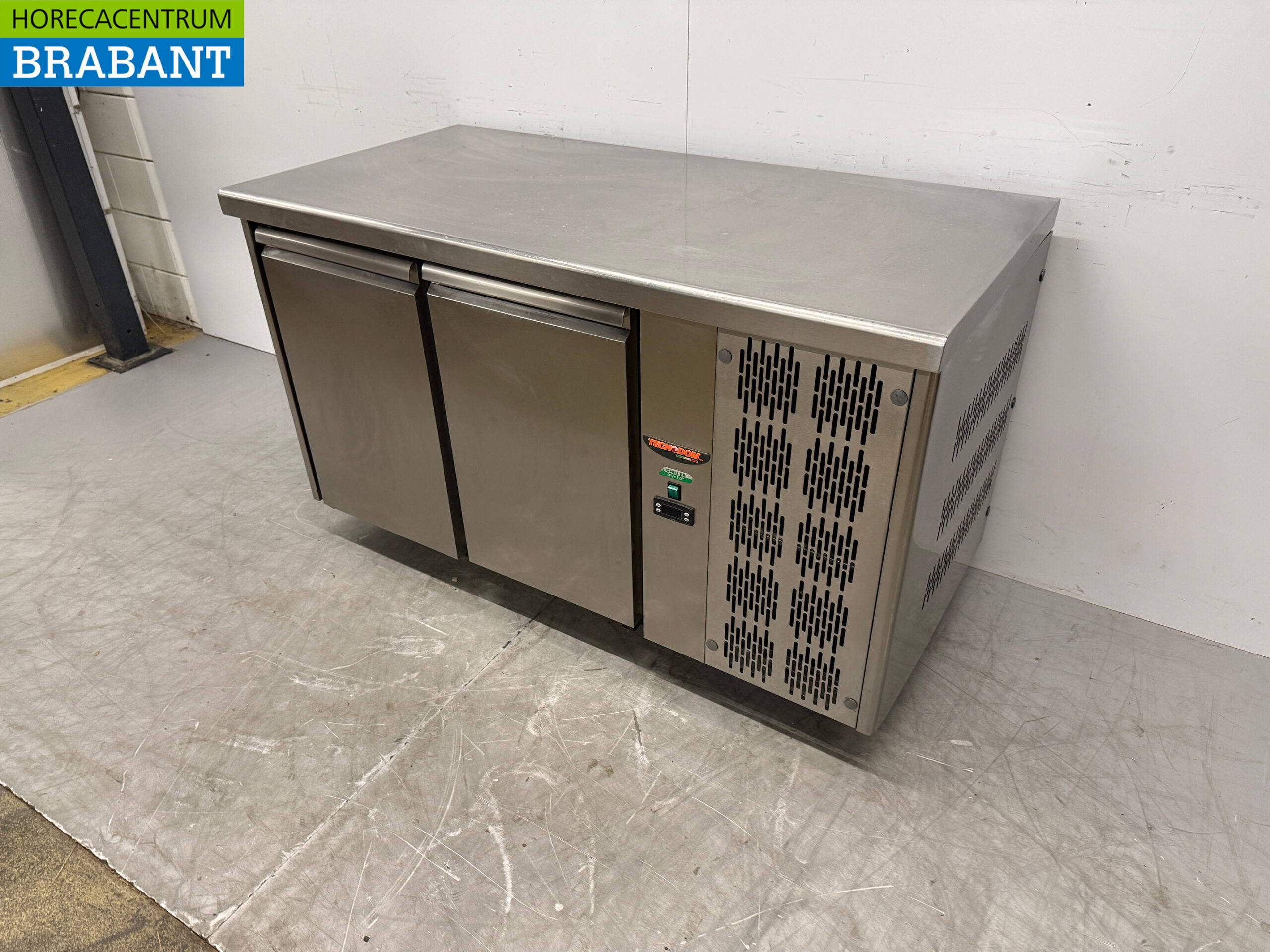Edelstahl Tecnodom Kühltheke 2 Türen 142 cm 230V Horeca – Bild 2