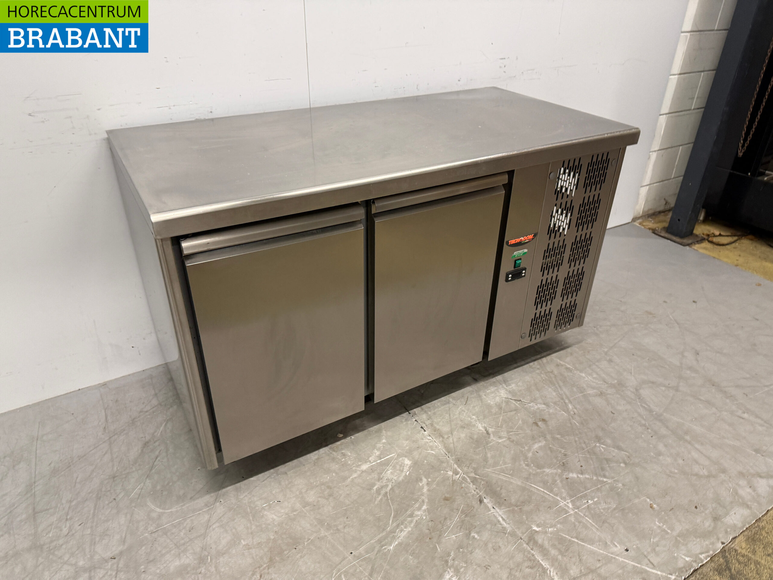 Edelstahl Tecnodom Kühltheke 2 Türen 142 cm 230V Horeca – Bild 3