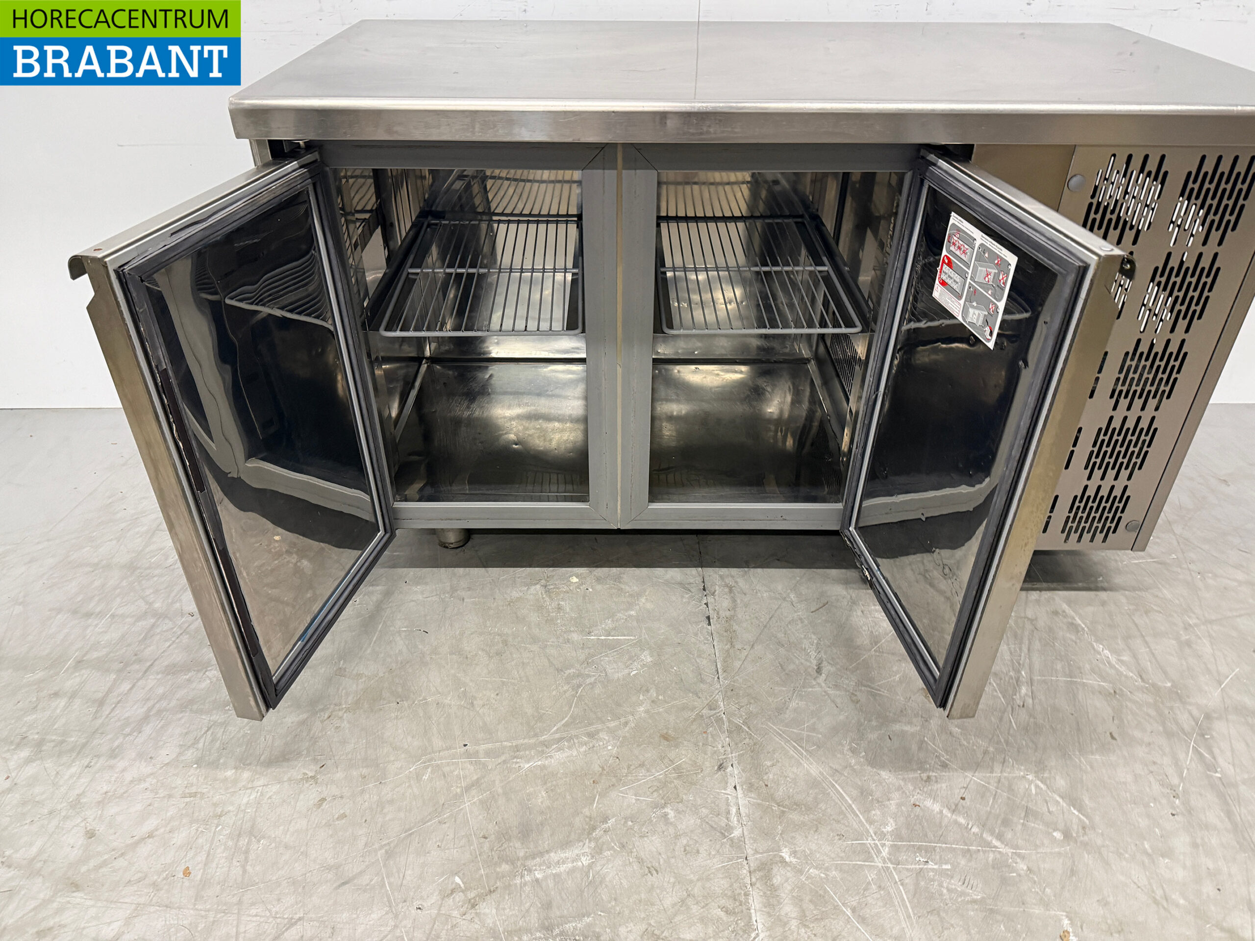 Edelstahl Tecnodom Kühltheke 2 Türen 142 cm 230V Horeca – Bild 4