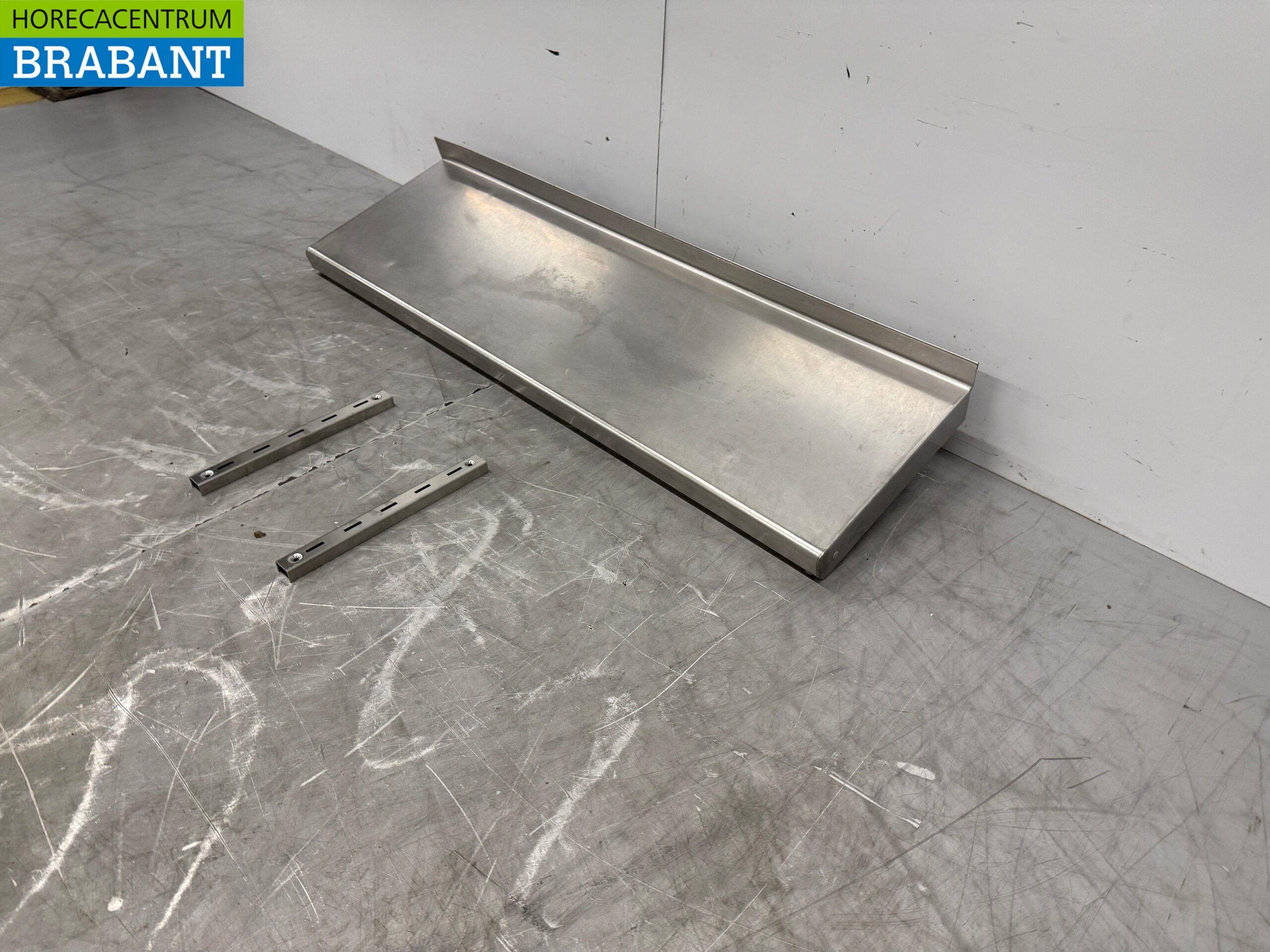 Wandregal aus Edelstahl 120 x 36 cm Horeca – Bild 2