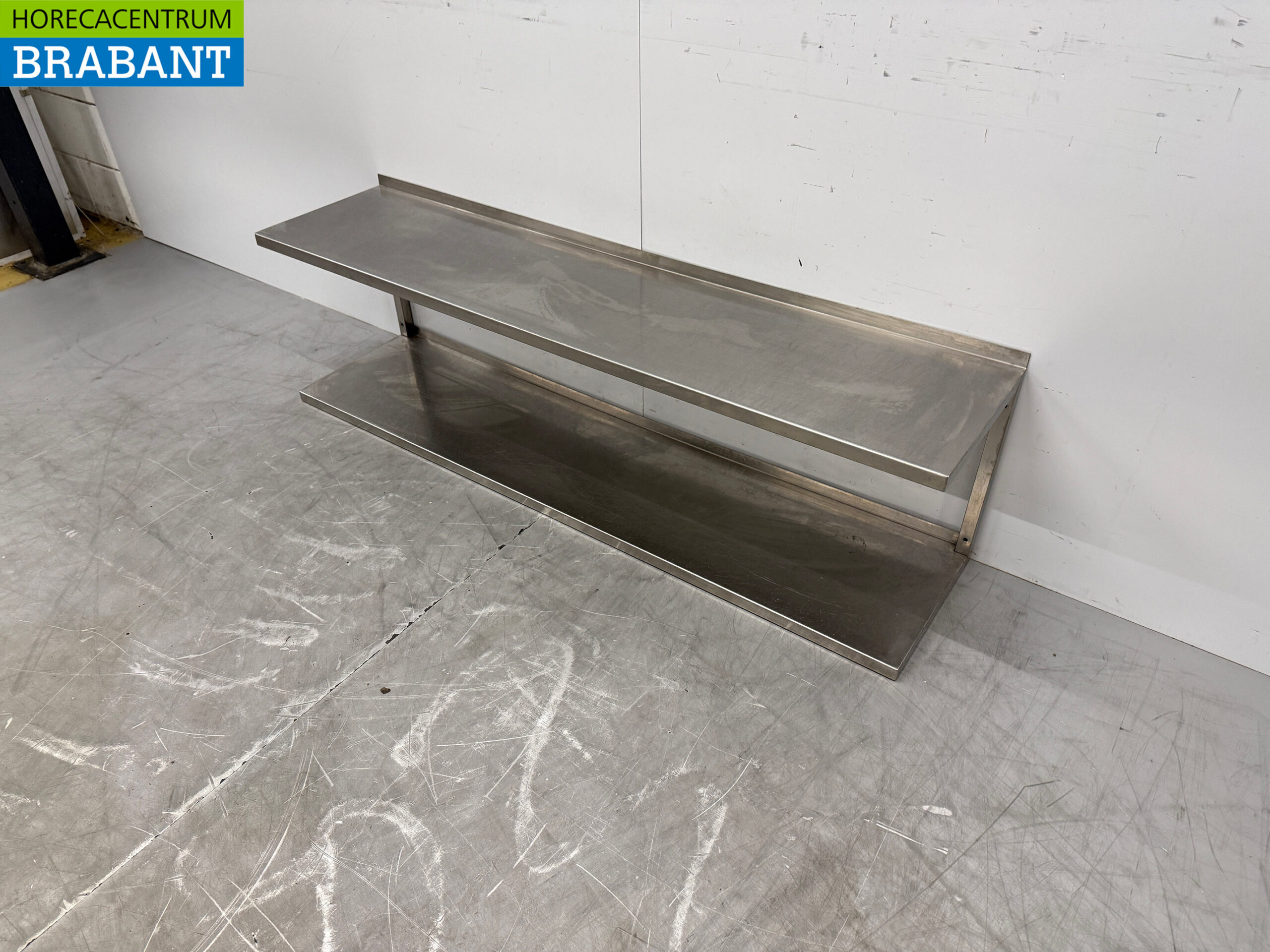 Doppelwandregal aus Edelstahl 150 x 35 cm Horeca – Bild 2