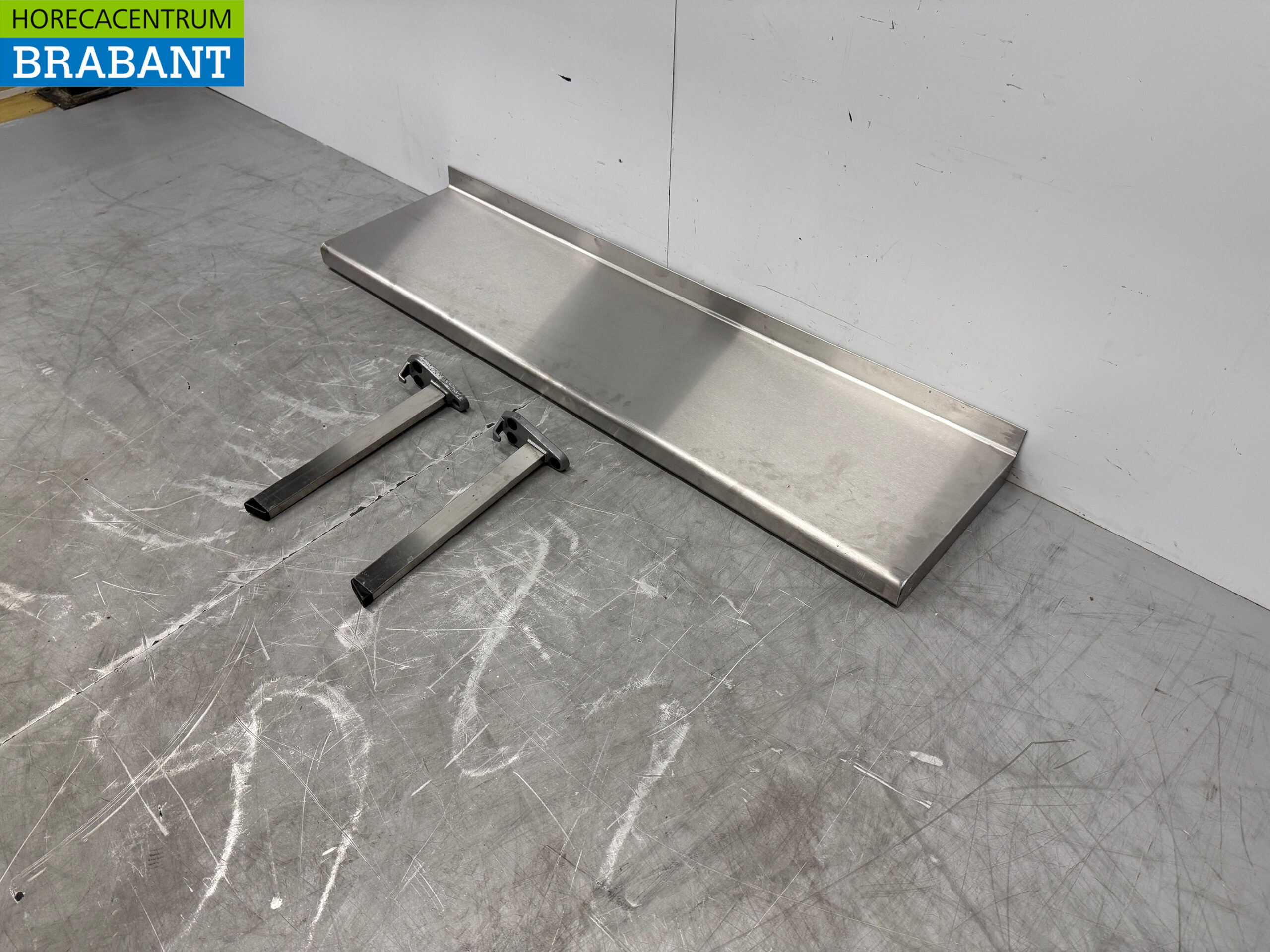 Wandregal aus Edelstahl 140 x 35,5 cm Horeca – Bild 2