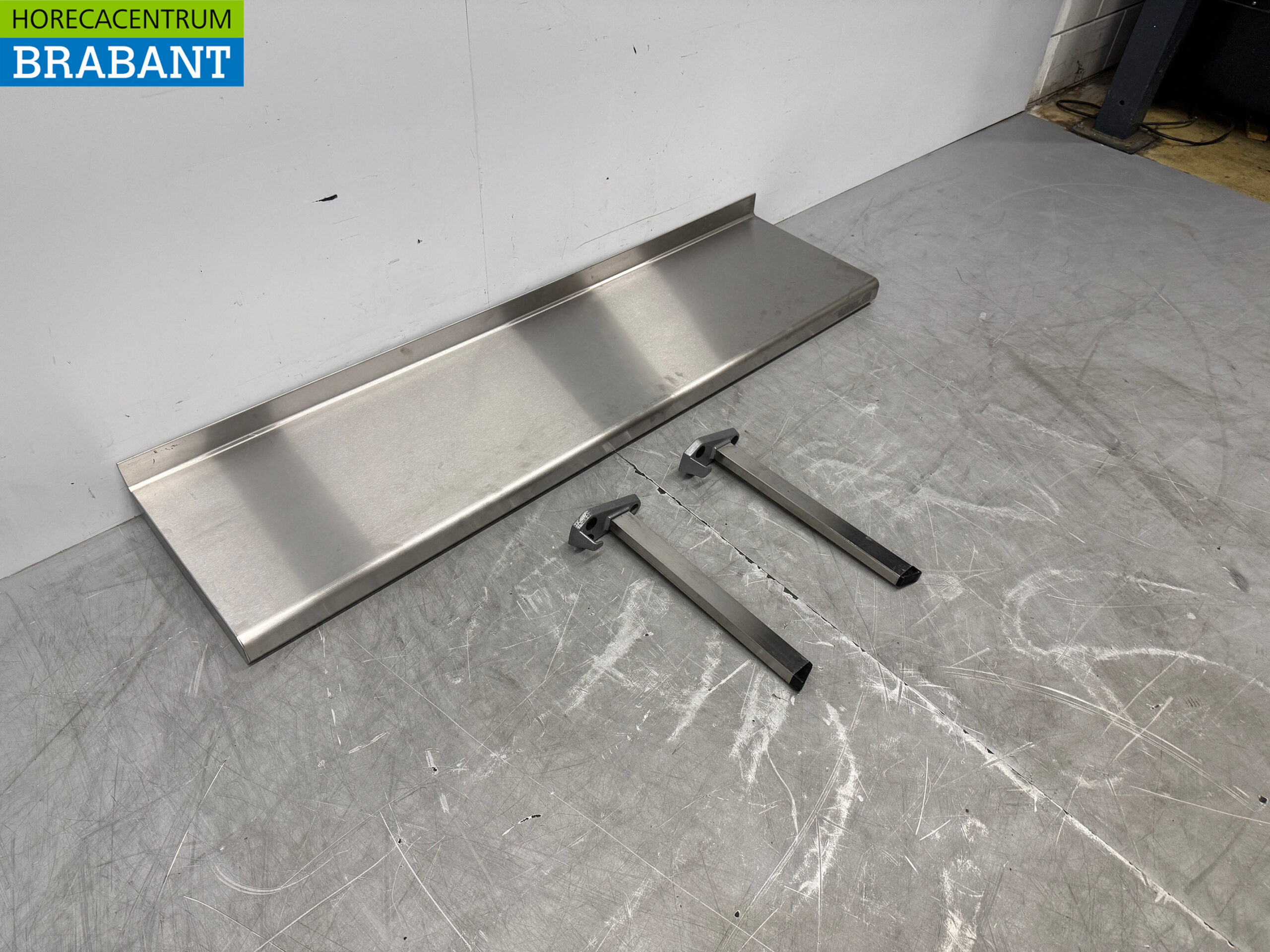 Wandregal aus Edelstahl 140 x 35,5 cm Horeca – Bild 3