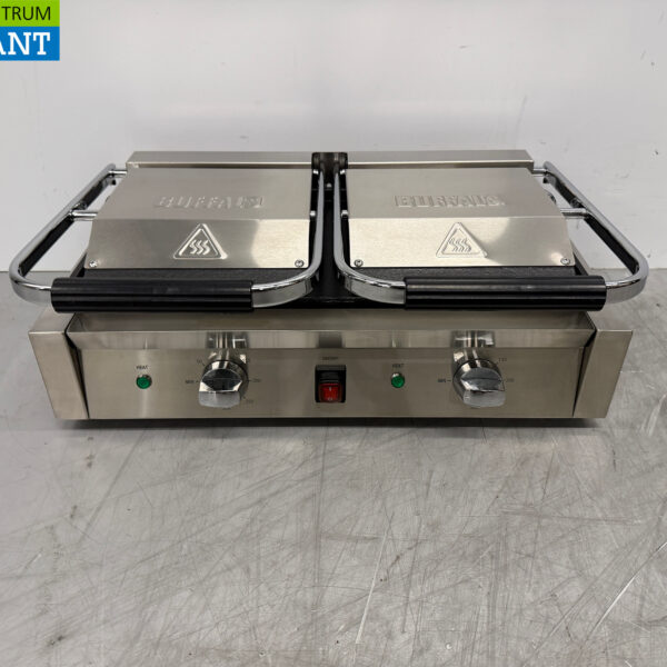 Edelstahl Buffalo Doppelkontakt Grill Panini Grill Gerippt/Glatt 230V Catering