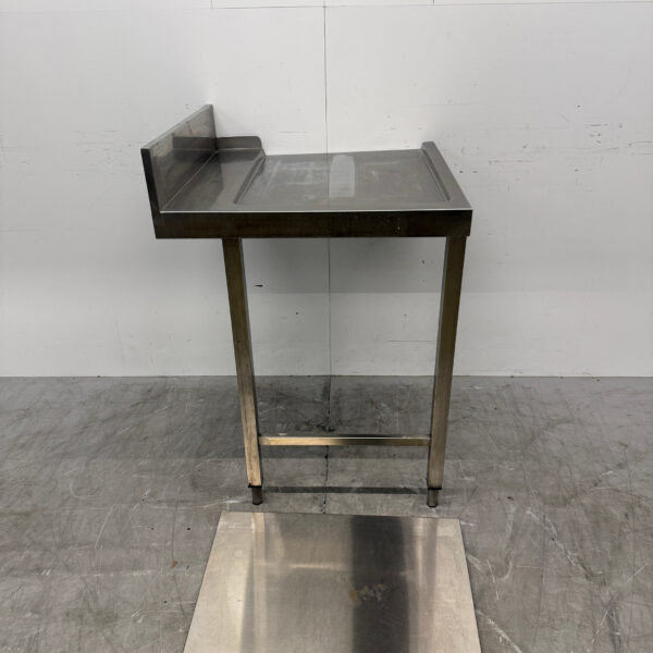 Edelstahl Abtropftisch mit Untergestell für Durchschubspülmaschine 70 cm Horeca