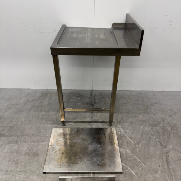 Edelstahl Abtropftisch mit Untergestell für Durchschubspülmaschine 70 cm Horeca